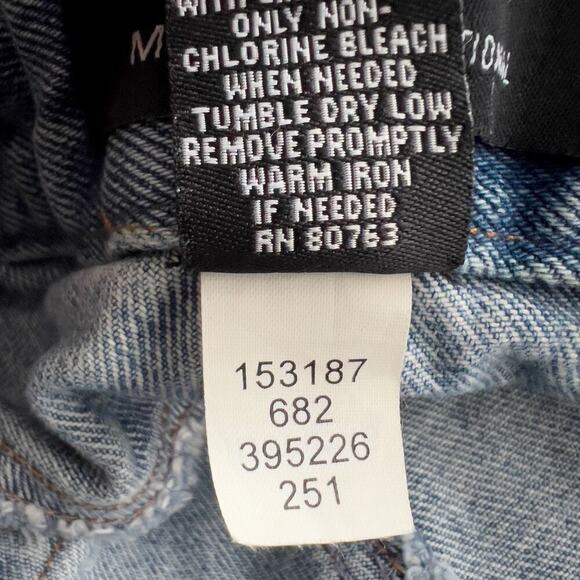 Vintage Moda International Jeans 10 Denim Cuffed Floral Checkered Cottage Y2K - Picture 8 of 8